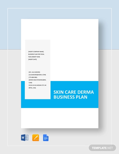 skin care derma business plan template