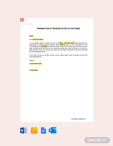 termination of services letter to customer
