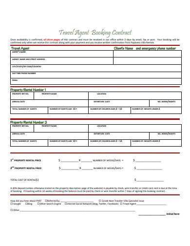 Travel Agent Booking Contract