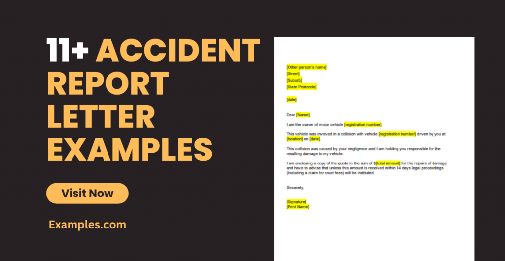 Accident Report Letter Examples