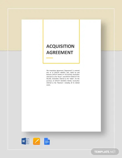acquisition agreement template