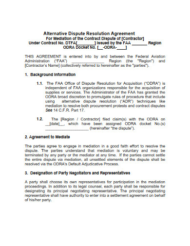 alternative dispute resolution agreement