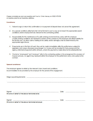 artist management contract of employment