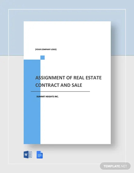 assignment of real estate contract and sale agreement template