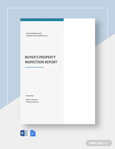 buyers property inspection report template