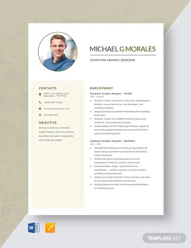 Computer Graphic Designer Resume Template