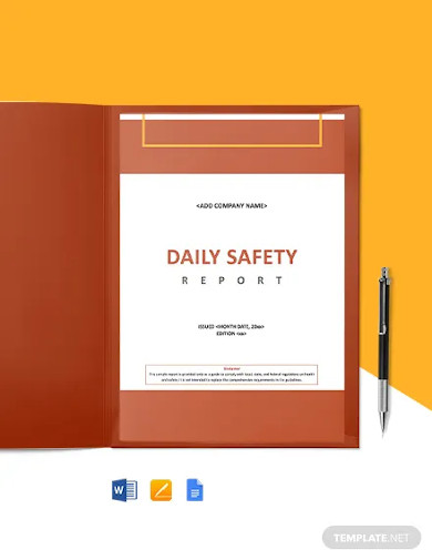 construction safety daily report template