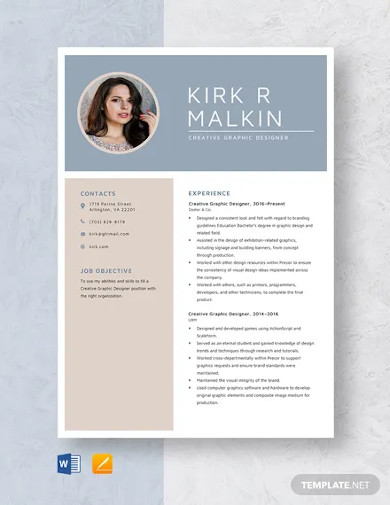 creative graphic designer resume template