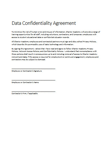 Data Confidentiality Agreement - 10+ Examples, Format, Pdf | Examples