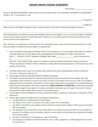 Escrow Agreement - 10+ Examples, Format, Pdf | Examples