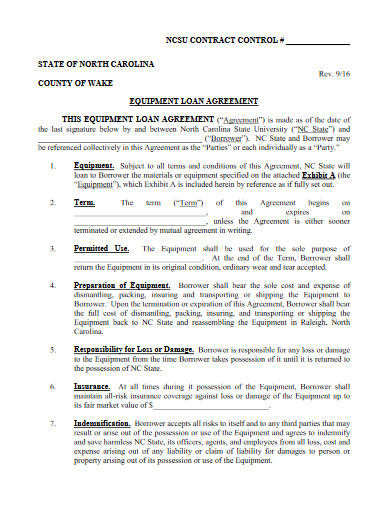 Equipment Loan Agreement - 10+ Examples, Format, Pdf | Examples