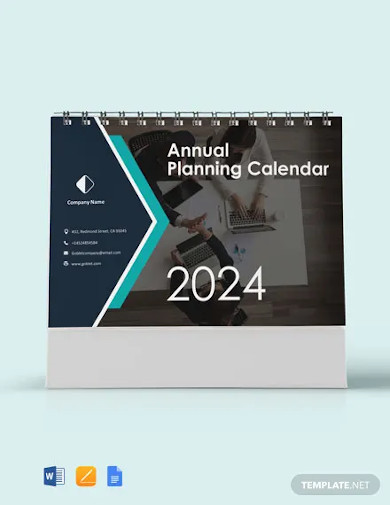 free annual planning desk calendar template