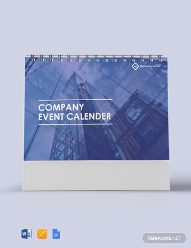 free company event desk calendar template
