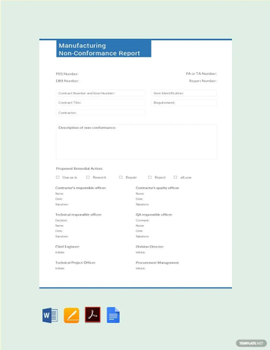 Free Manufacturing Non Conformance Report Template