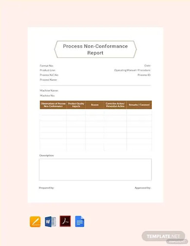 free process non conformance report template