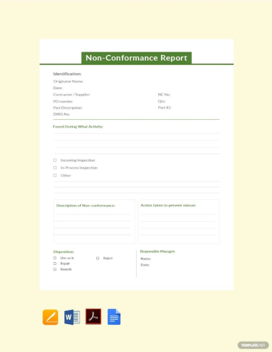 Free Simple Non Conformance Report Template