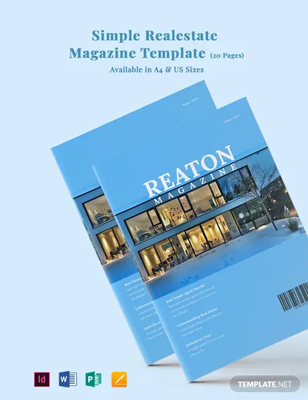 free simple real estate magazine template