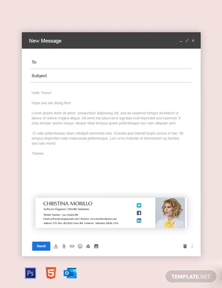free software engineer email signature template