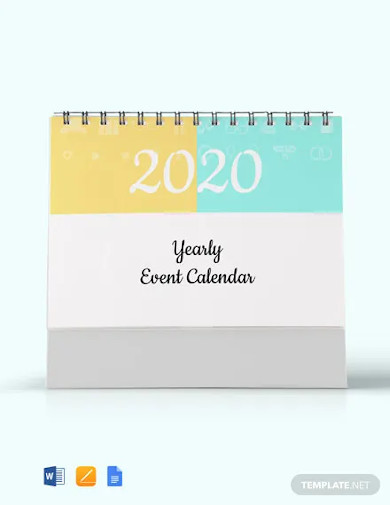 Free Yearly Event Desk Calendar Template