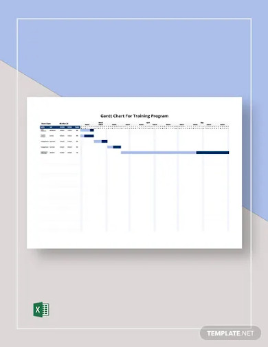 gantt chart for training program template