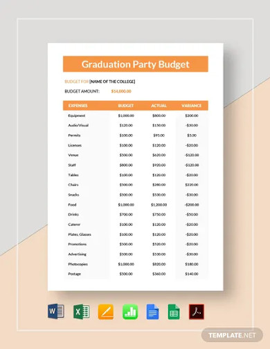 graduation party budget template