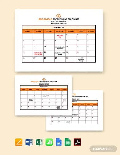 HR Annual Planning Calendar Template