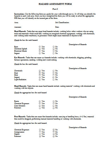 hazard assessment form in pdf