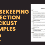 Housekeeping Inspection Checklist Examples