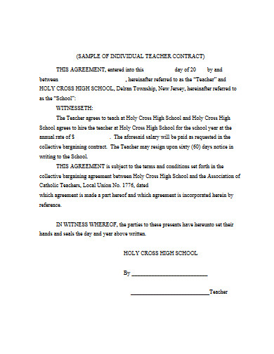 individual teacher contract
