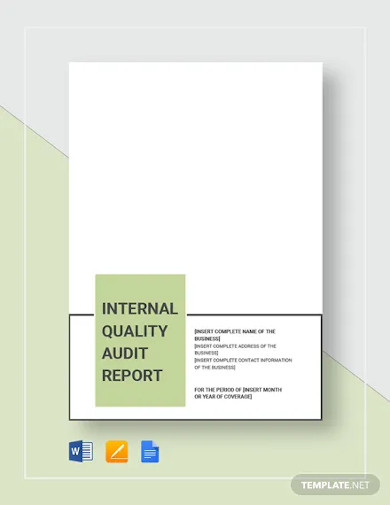 internal quality audit report template
