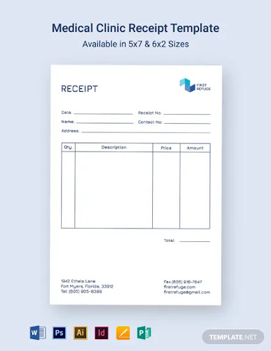 Medical Receipt 8  Examples Format Word Excel Pages Numbers