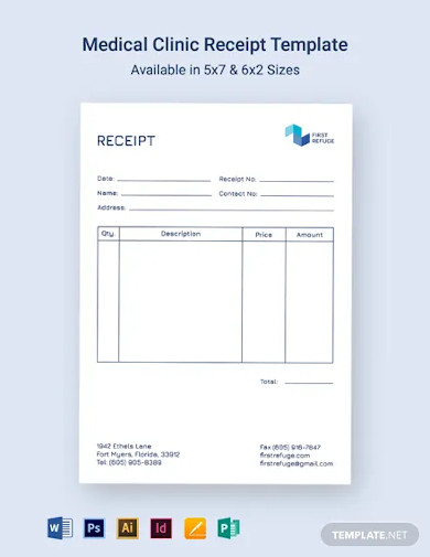 8 medical receipt examples in ms word ms excel pages numbers google docs google sheets psd ai publisher indesign examples