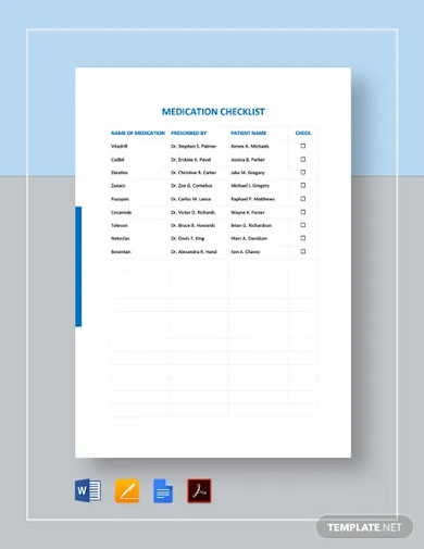 10+ Medication Checklist Examples [ Daily, Monthly Holiday ] | Examples