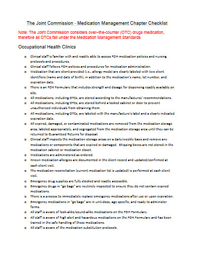 medication management checklist