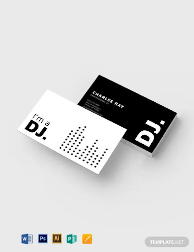 modern black and white dj business card template