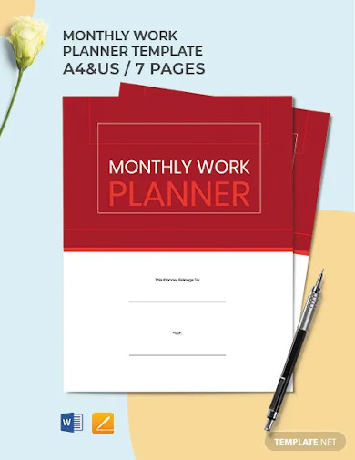 monthly work planner template