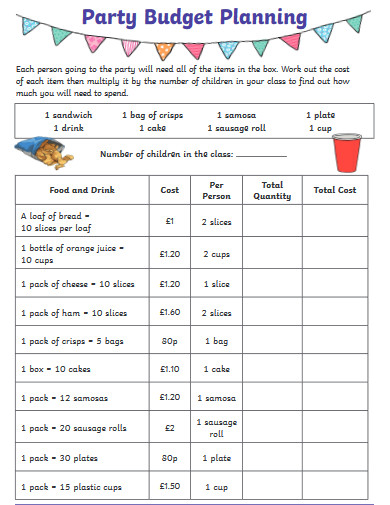 Birthday party planning budget template - monsterslity