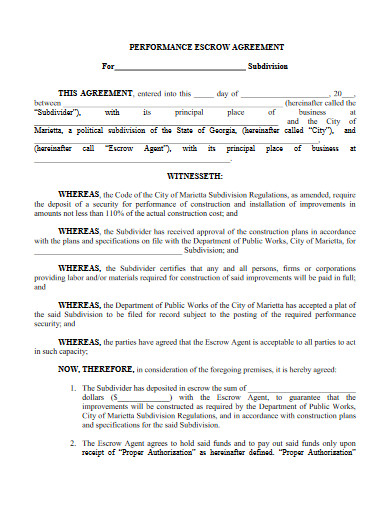 Escrow Agreement - 10+ Examples, Format, Pdf | Examples