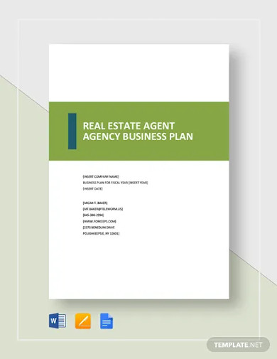 real estate agent agency business plan template