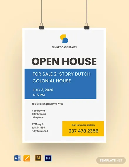 real estate open house yard sign template
