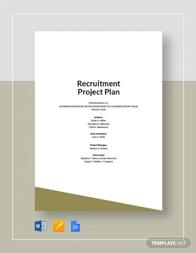 recruitment project plan template