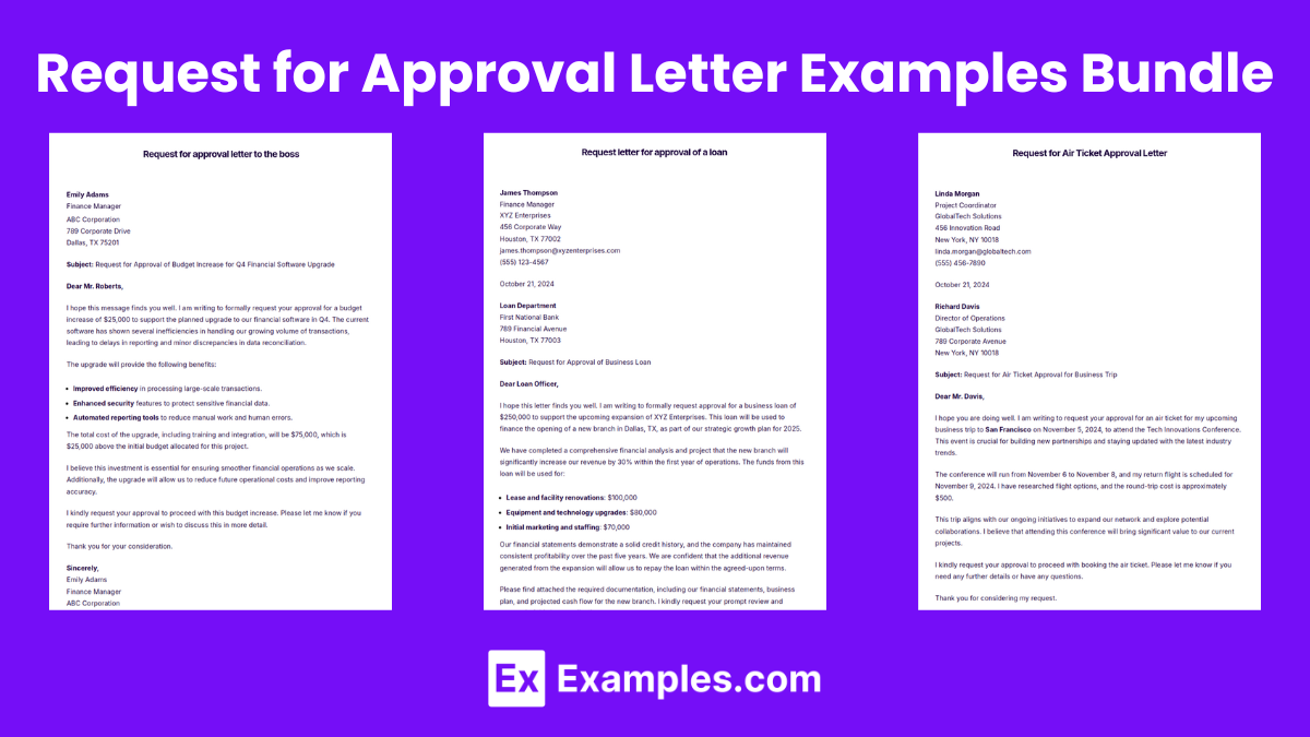 Request for Approval Letter Examples Bundle