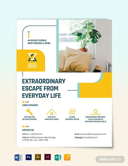 residential apartment flyer template