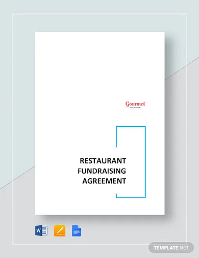 restaurant fundraising agreement template