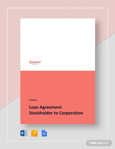 restaurant loan agreement stockholder to corporation template
