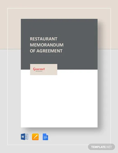 restaurant memorandum of agreement template