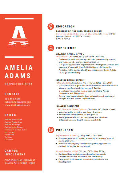 sample graphic designer resume