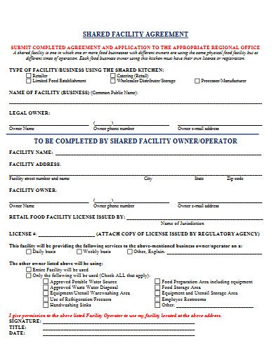 shared facility agreement