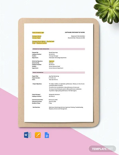28+ Statement of Work Examples in PDF | MS Word | Pages | Google Docs ...