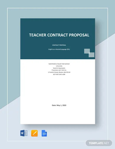 teacher contract proposal template